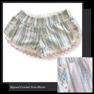RIPCURL Crochet Trim Striped Print Shorts